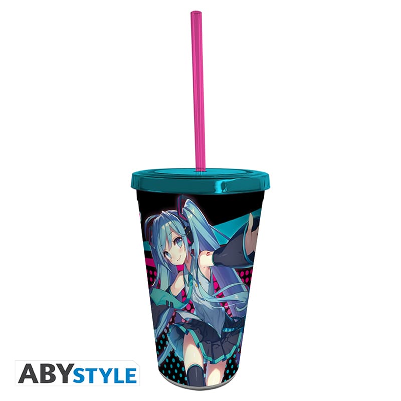 HATSUNE MIKU – Trinkbecher mit Strohhalm – 470 ml – Hatsune Miku
