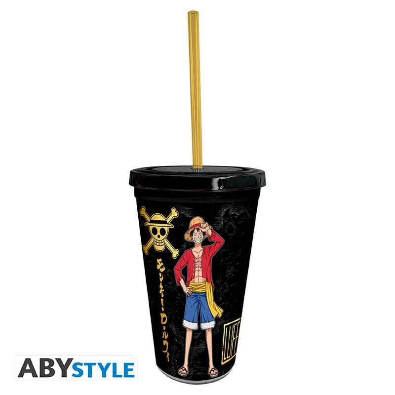 ONE PIECE – Trinkbecher mit Strohhalm – 470 ml – Luffy & Zoro