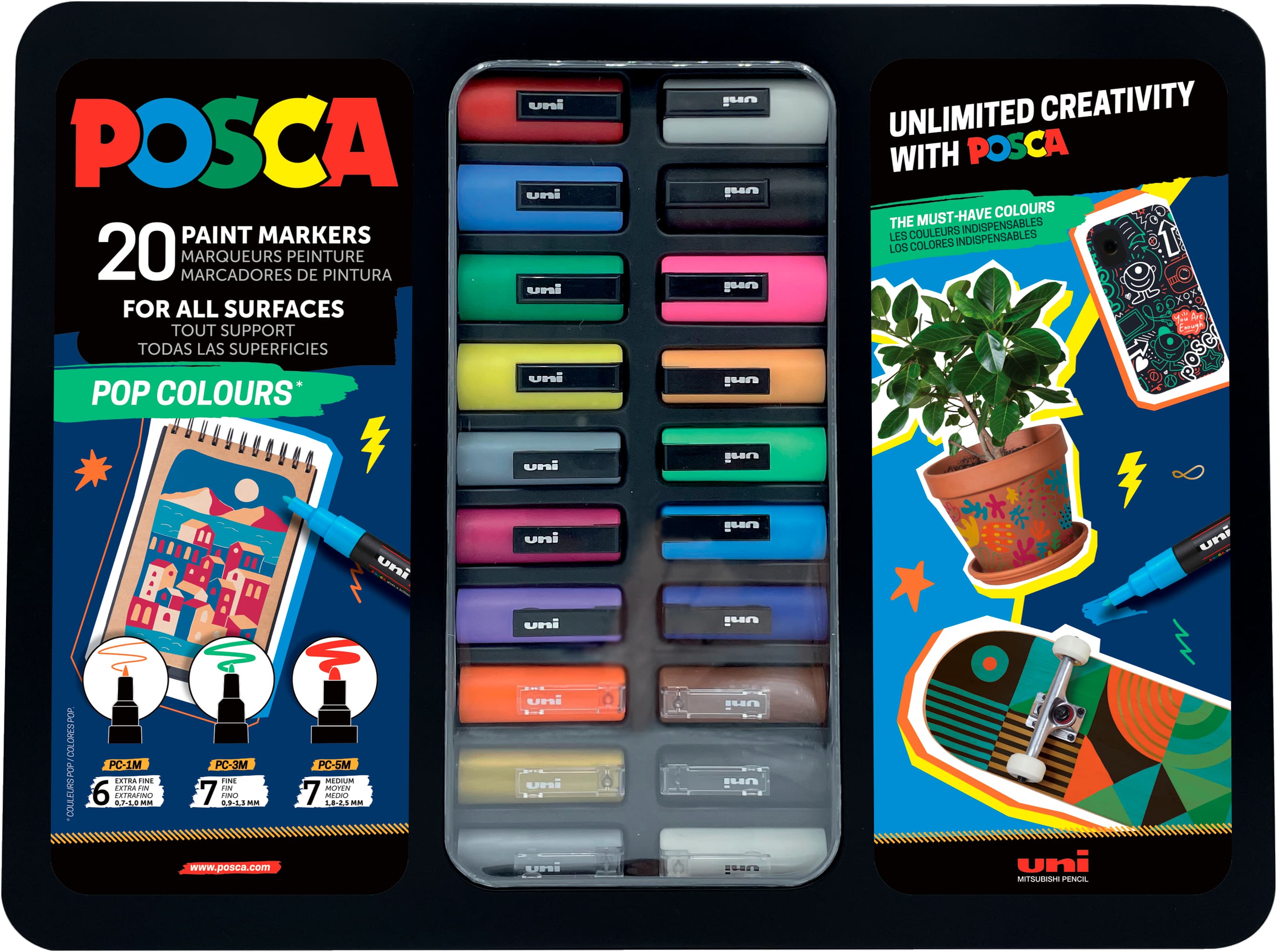 FABER-CASTELL Paint Marker POSCA Etui Pop Colours 20er Set