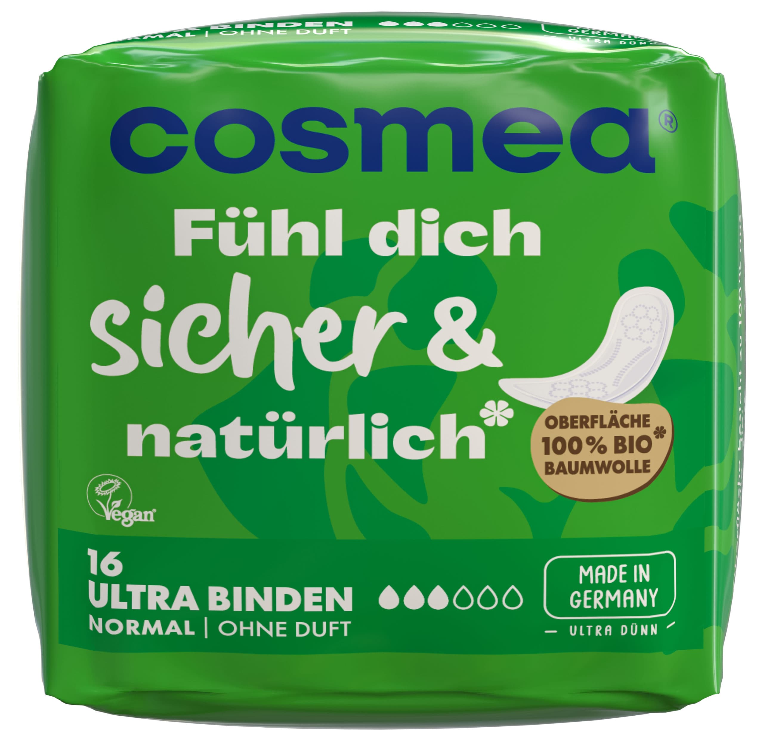 Cosmea® Comfort Bio Ultra Binden, VEGAN, Normal ohne Duft