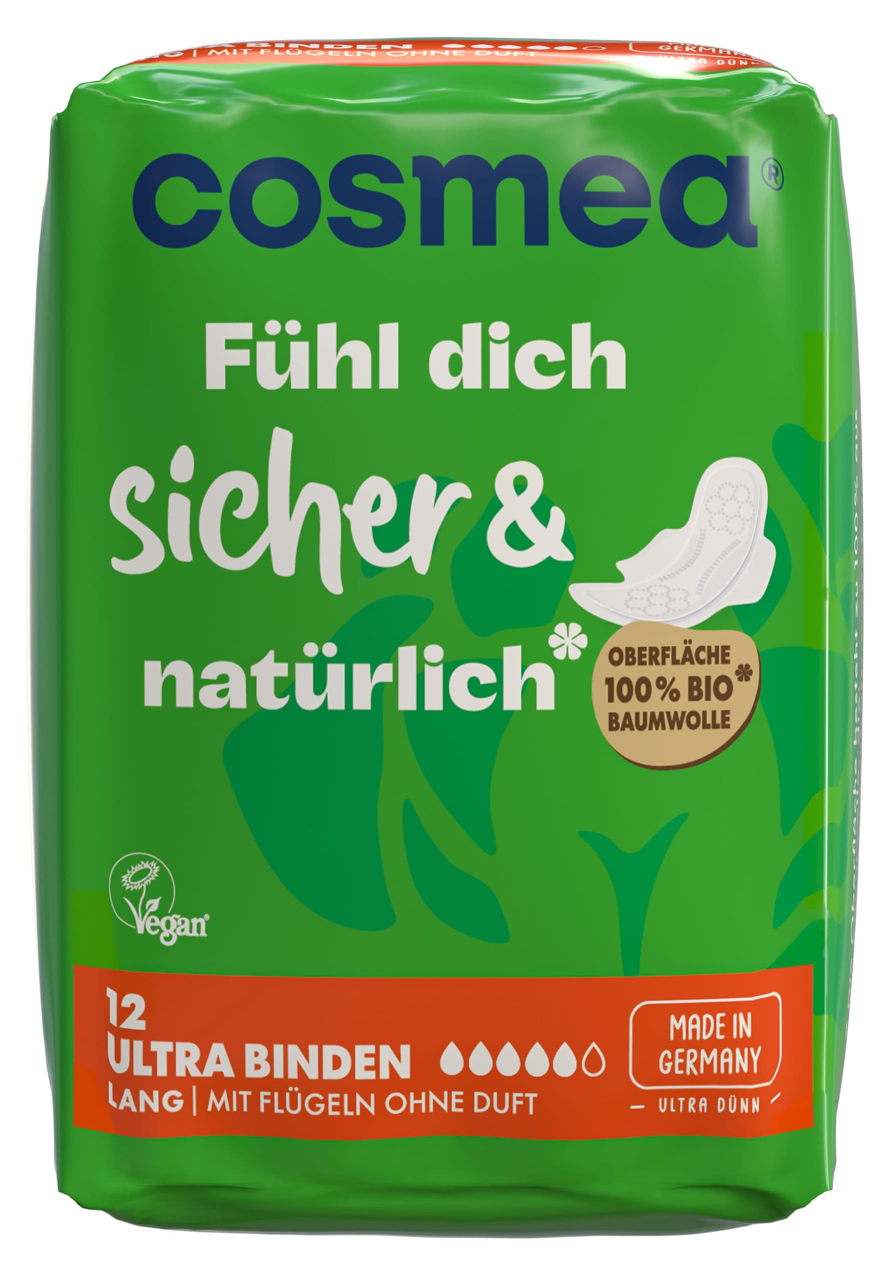 Hygienické vložky Cosmea® Ultra organické a vegánske dlhé