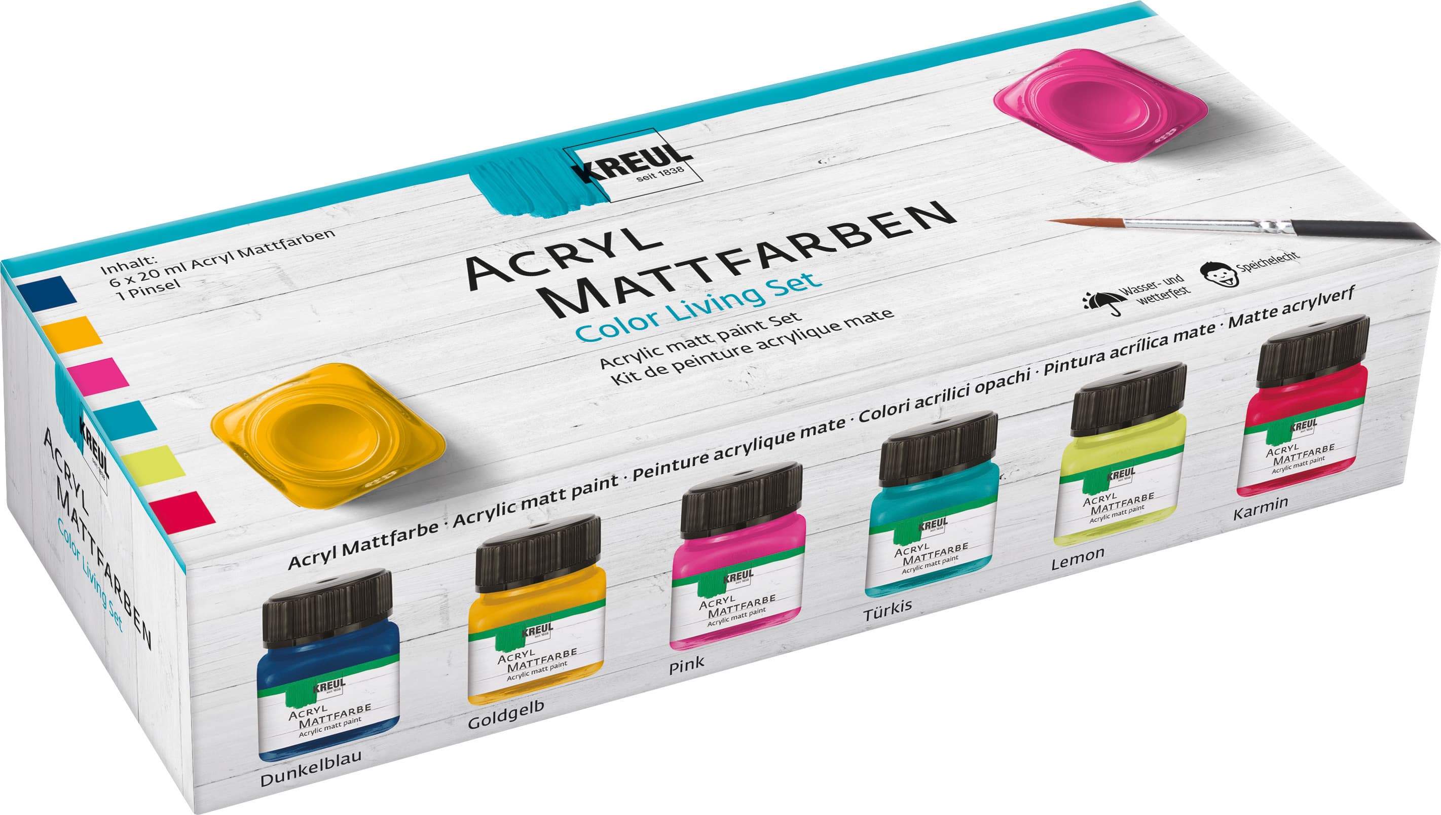 KREUL Acryl Mattfarben Set Color Living 6 x 20 ml