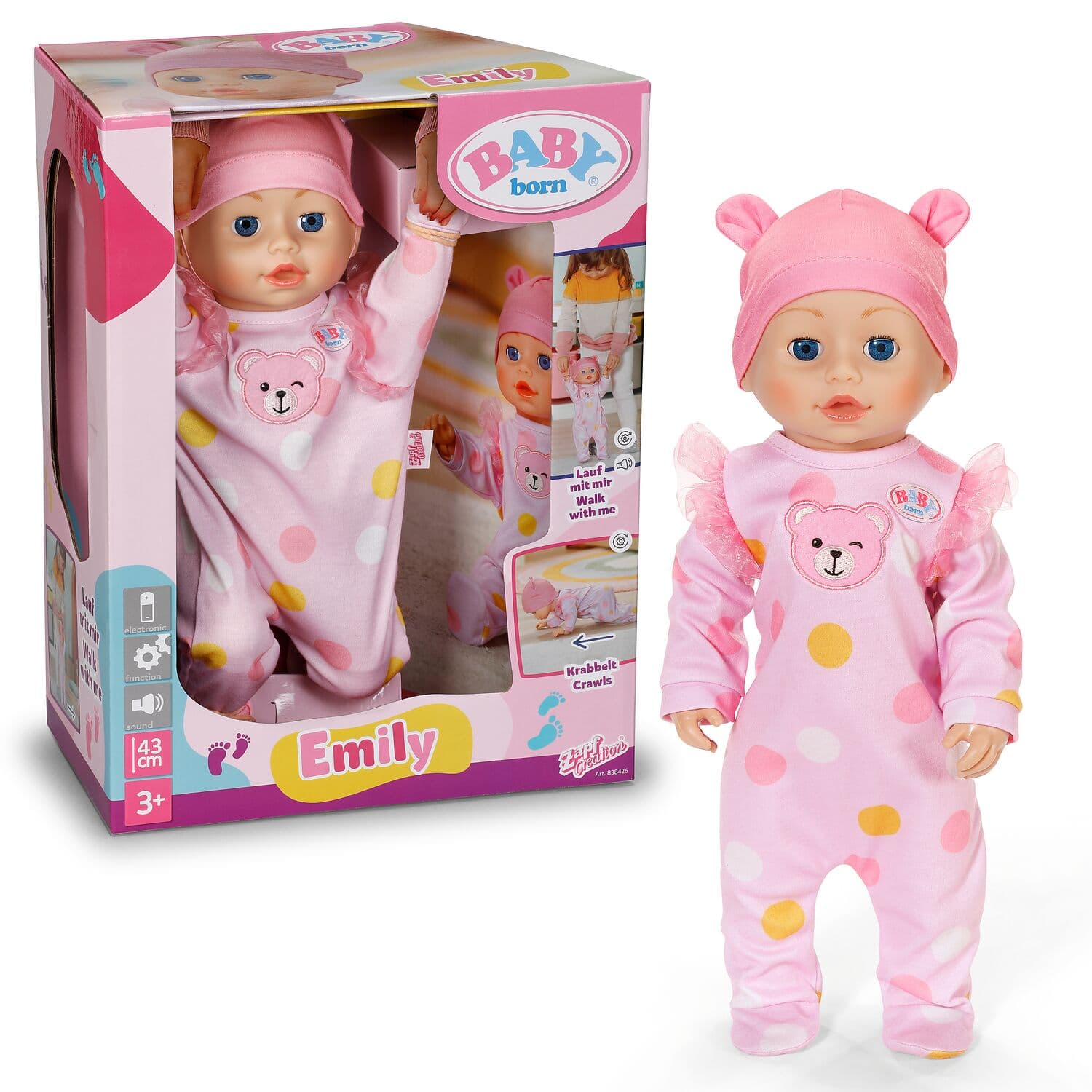 BABY born Emily Lauf mit mir 43cm