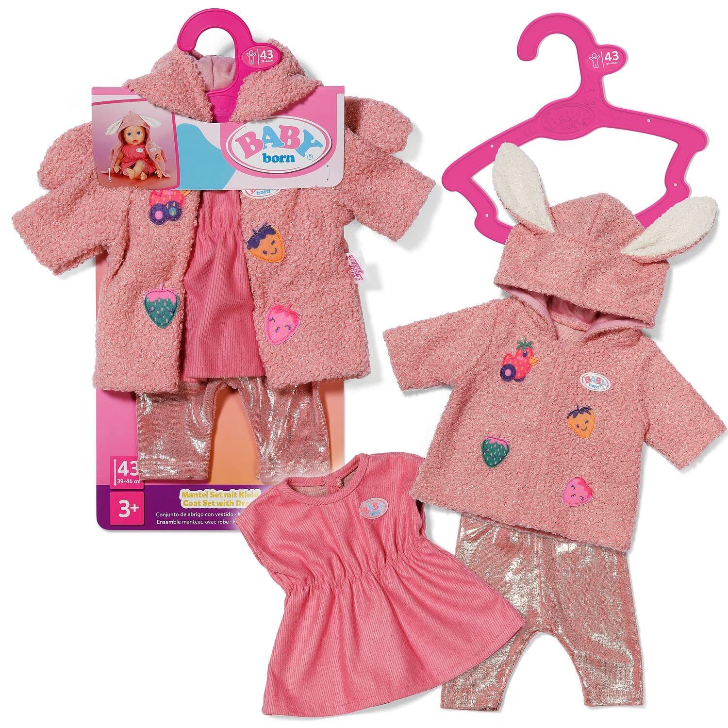 BABY born Mantel Set mit Kleid 43cm