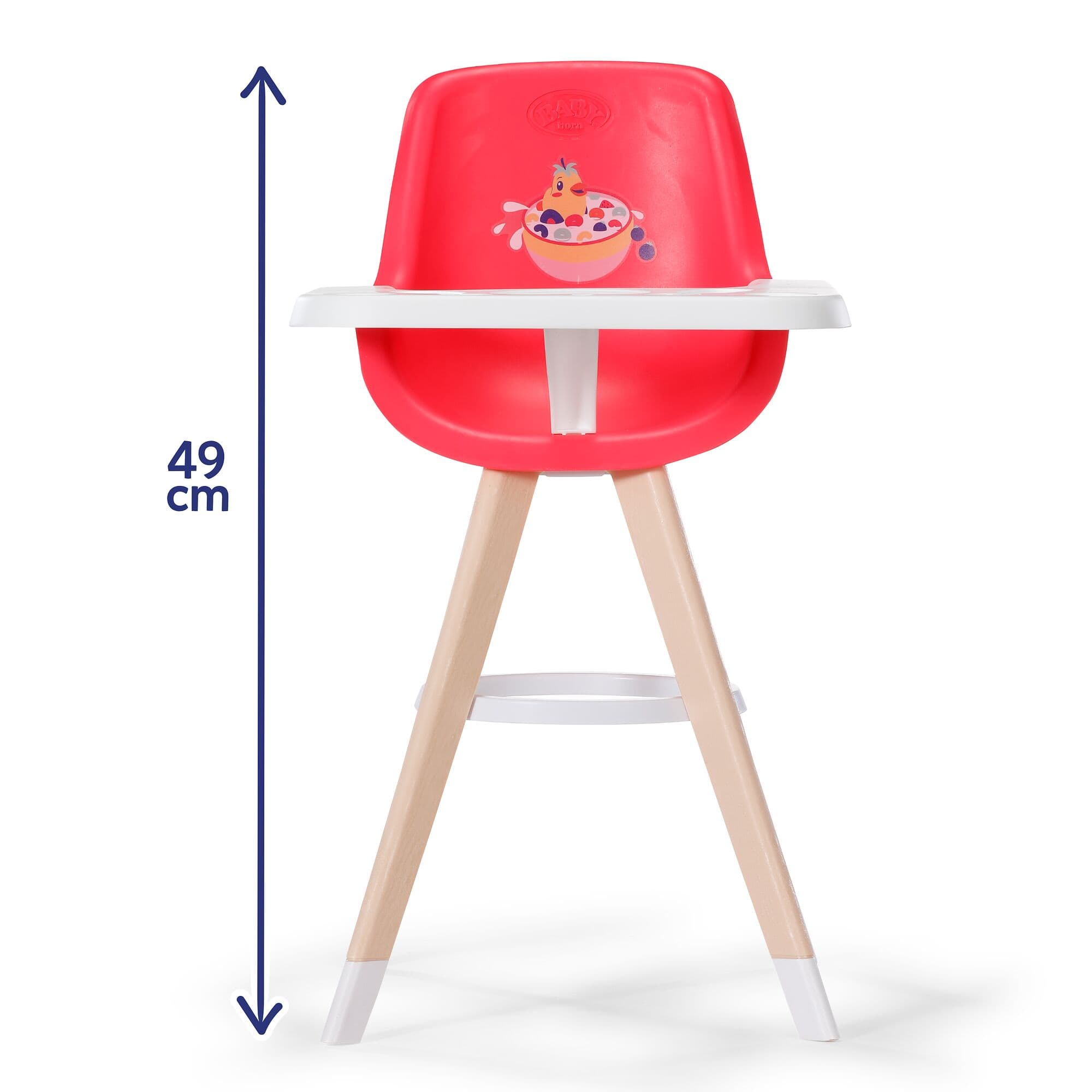 BABY born Hochstuhl für Puppen im Scandi-Design mit Tisch, Zubehör für 36 cm & 43 cm Puppen