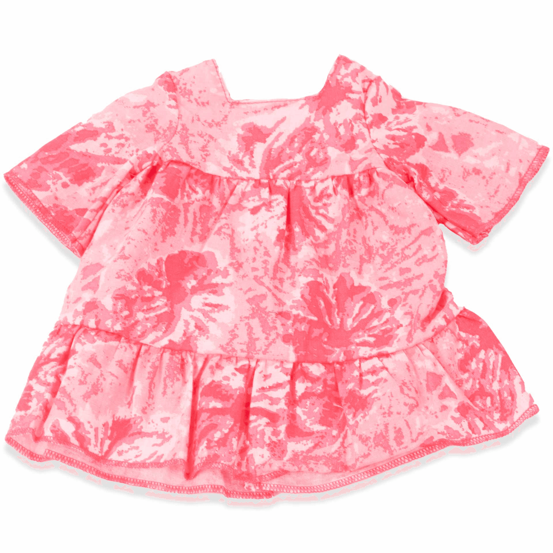 Götz - Kleid Pink Gr. XL (45–50 cm) – gemustertes Sommerkleid mit Volants für Stehpuppen