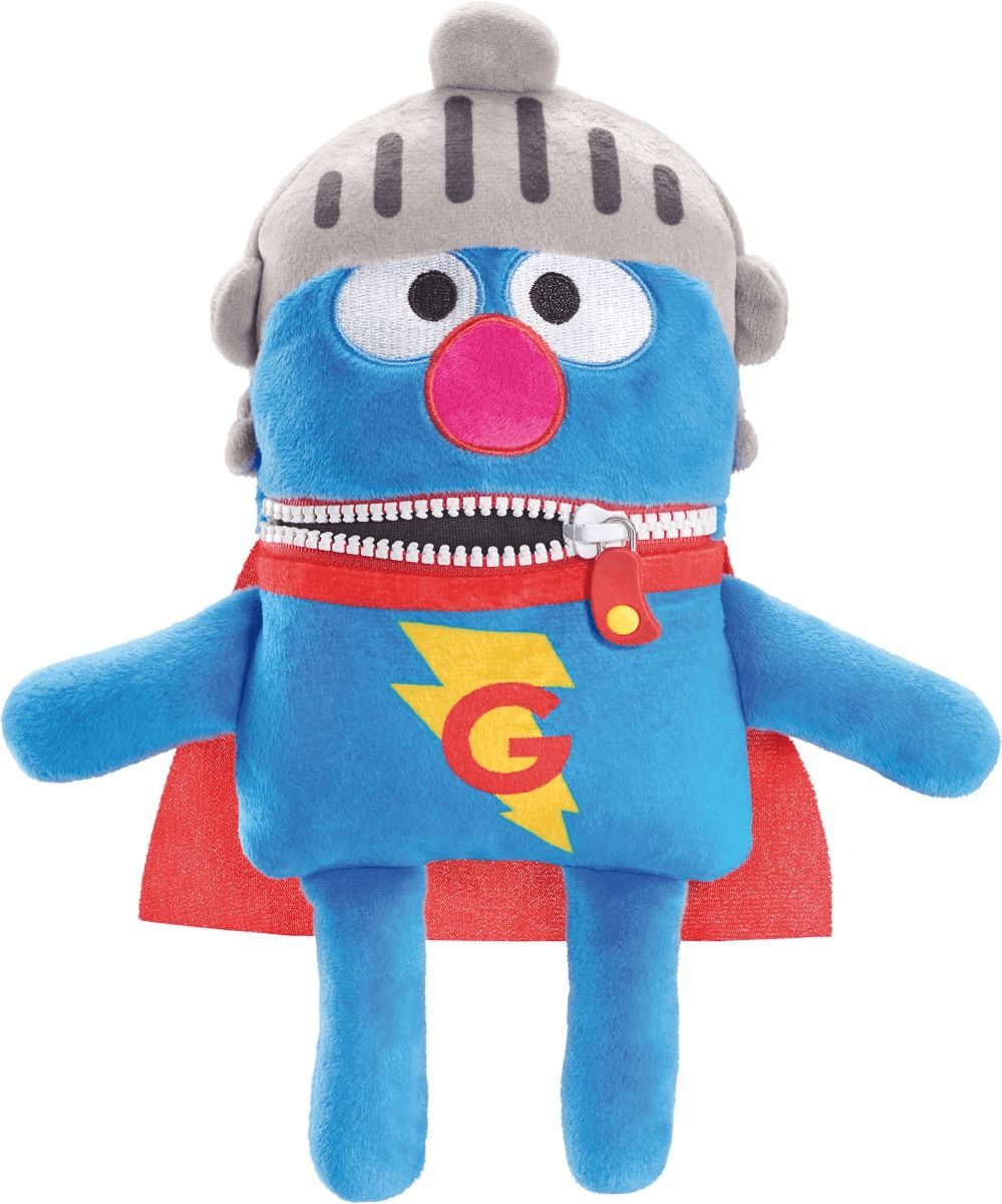 Schmidt Spiele - Sorgenfresser - Sesamstraße Super‑Grobi Plüschfigur 28 cm – Kuscheltier zum Trösten und Liebhaben