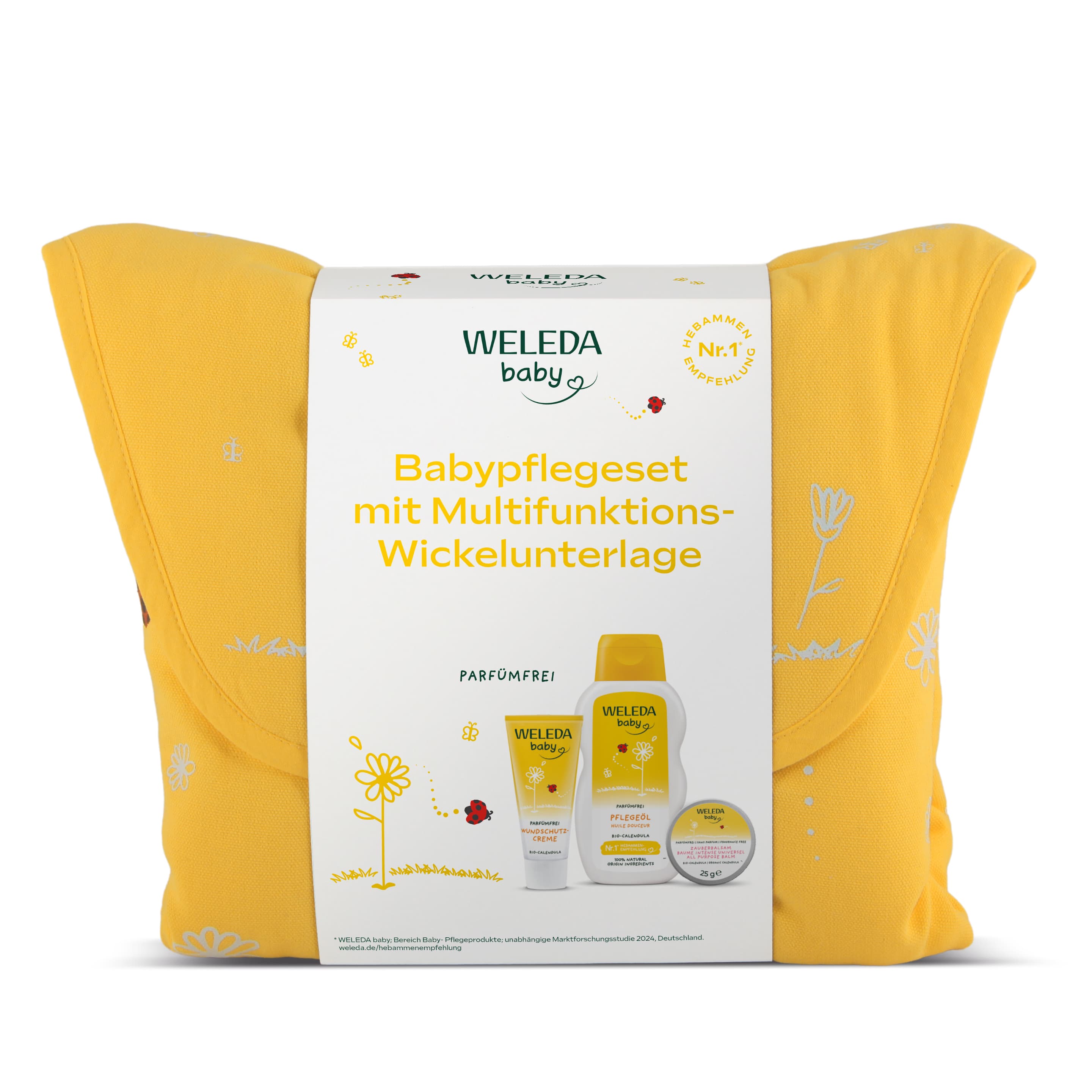 WELEDA Geschenkset Babypflege mit Multifunktions-Wickelunterlage