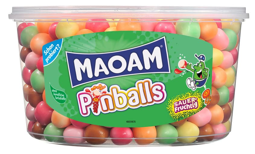Maoam Kaubonbon-Dragees Pinballs Runddose