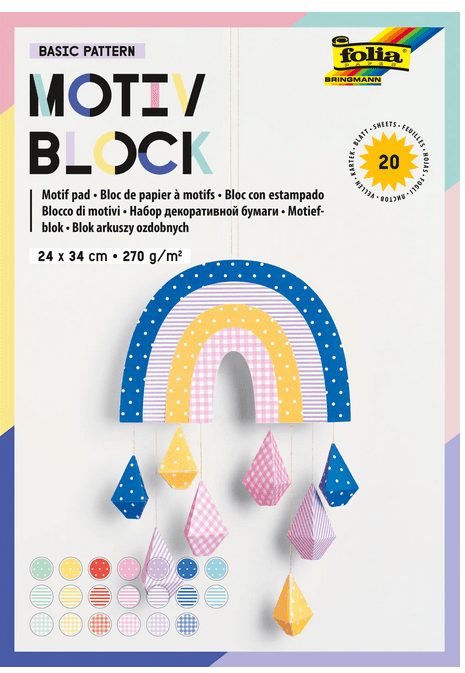 folia Motivblock Basic Intensiv 20 Blatt 24 x 34 cm
