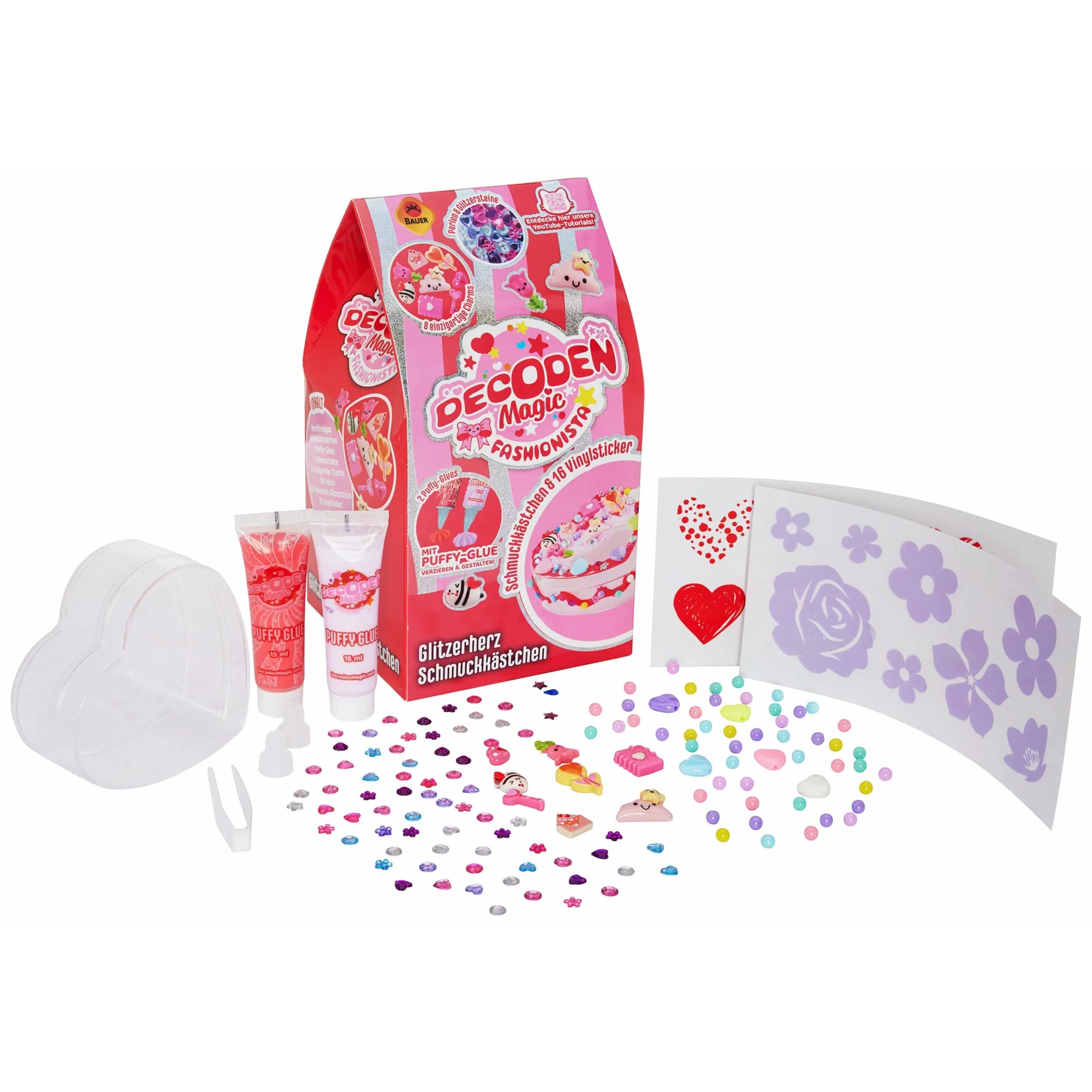 Bauer - Decoden Magic Glitzerherz Schmuckkästchen