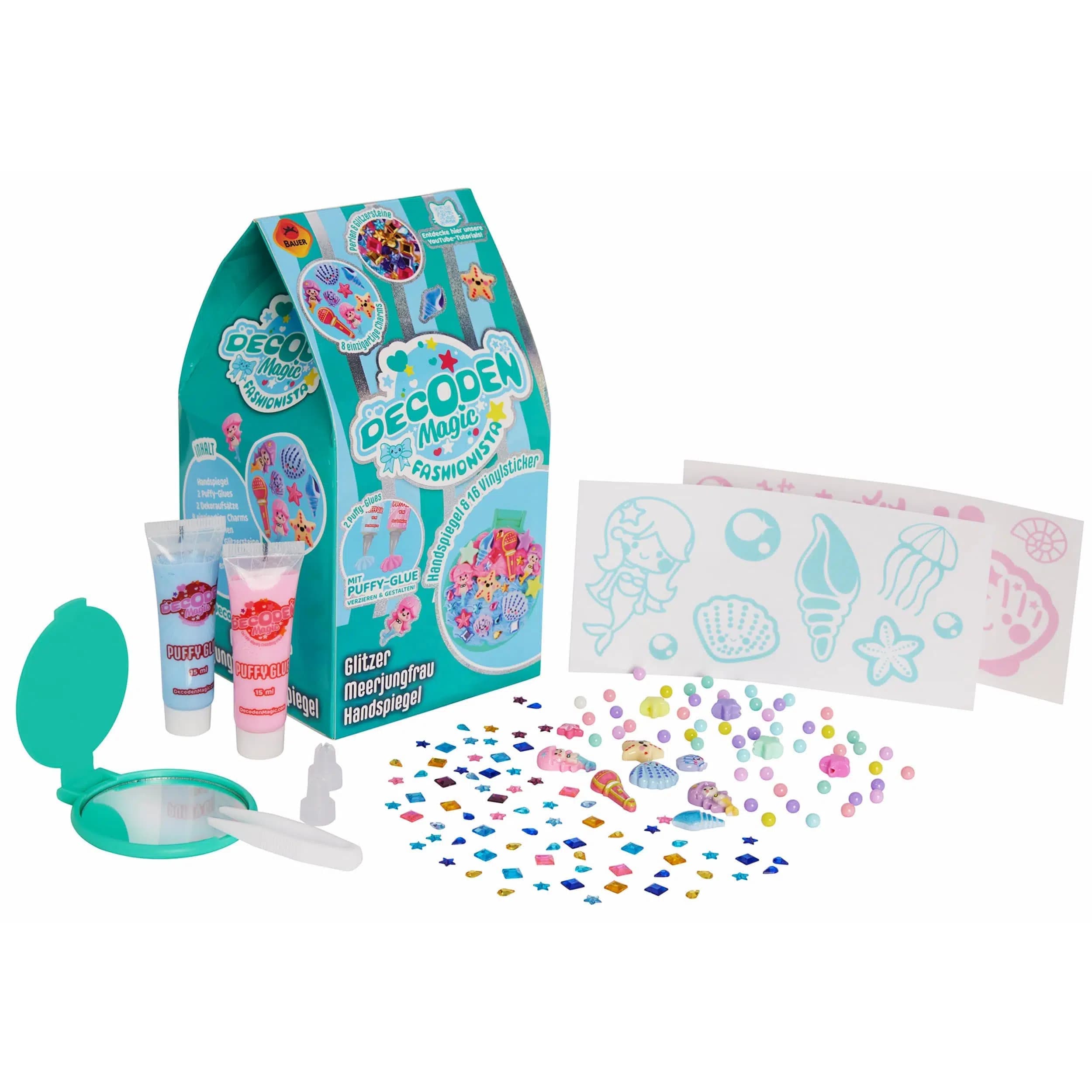 Bauer - Decoden Magic Glitzer-Meerjungfrau Handspiegel