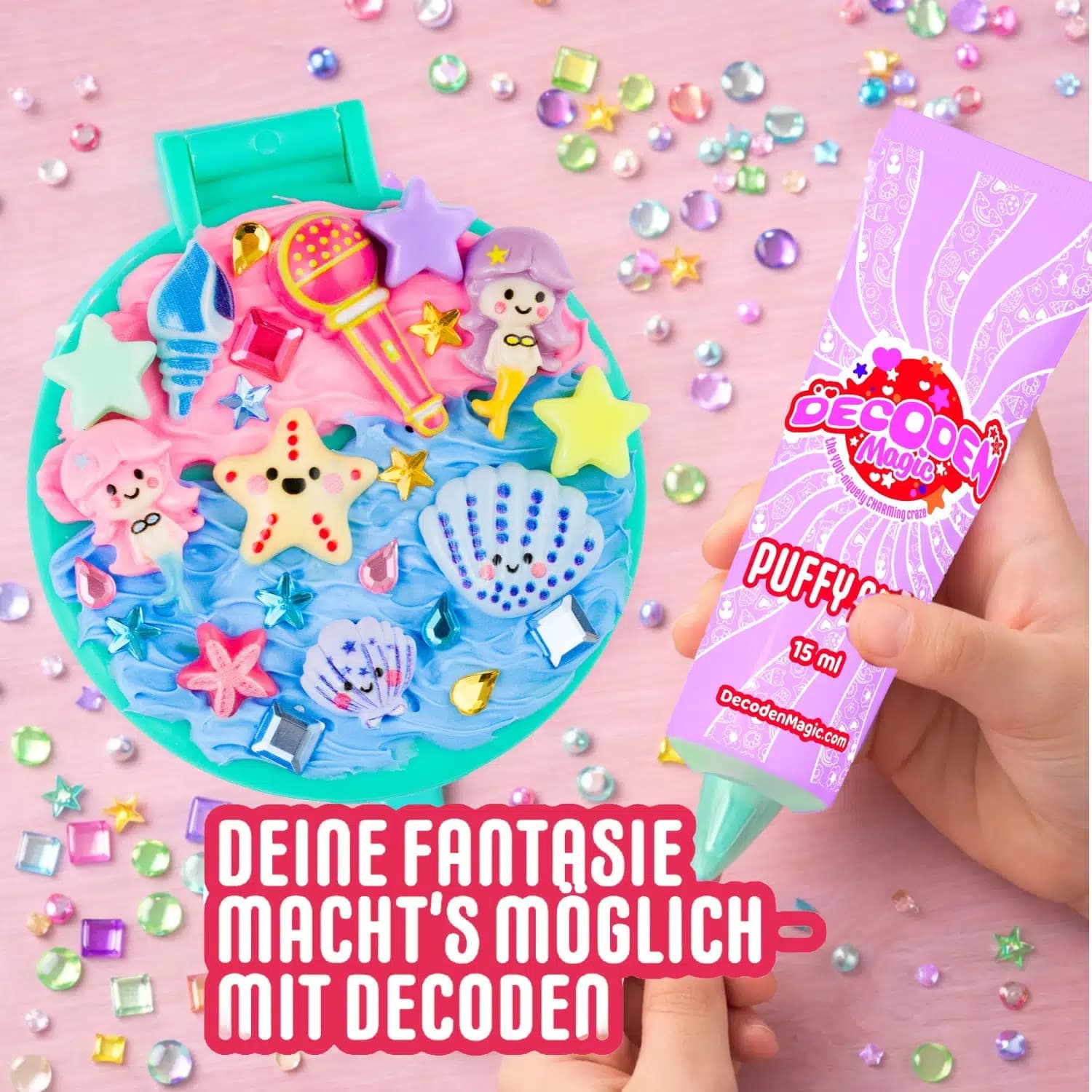 Bauer - Decoden Magic Glitzer-Meerjungfrau Handspiegel