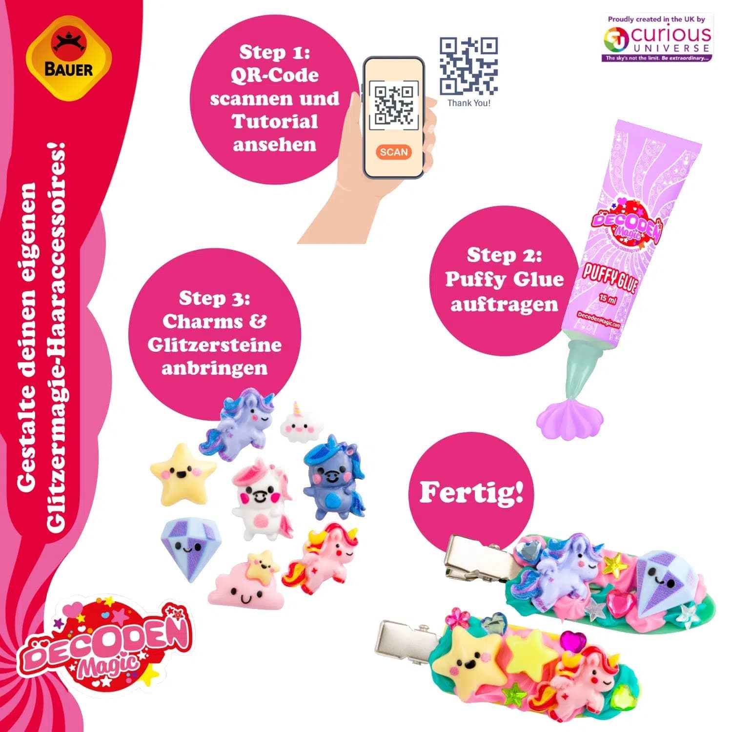 Bauer - Decoden Magic Glitzermagie Haaraccessoires