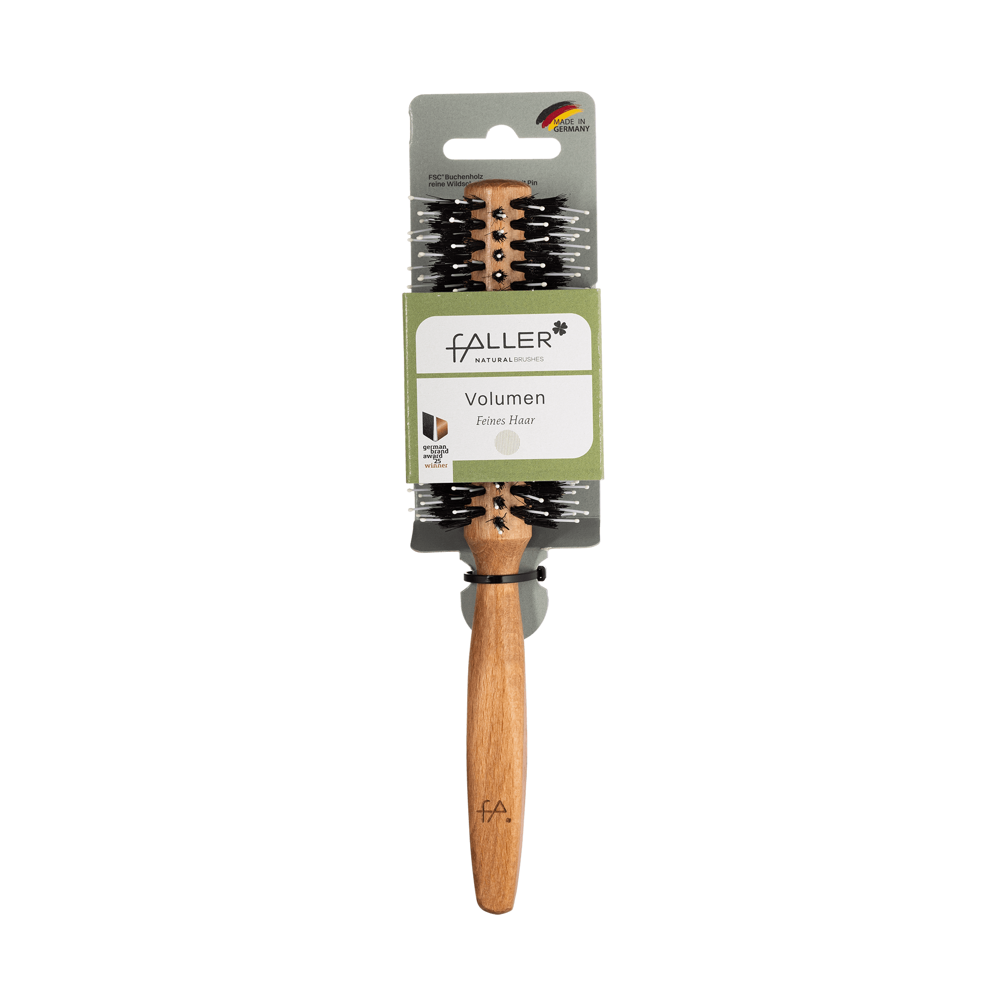 FALLER PIN_STYLER, Buche gedämpft, Ø20/54mm, Wildschweinborste mit Pin, mit Laserogo FA