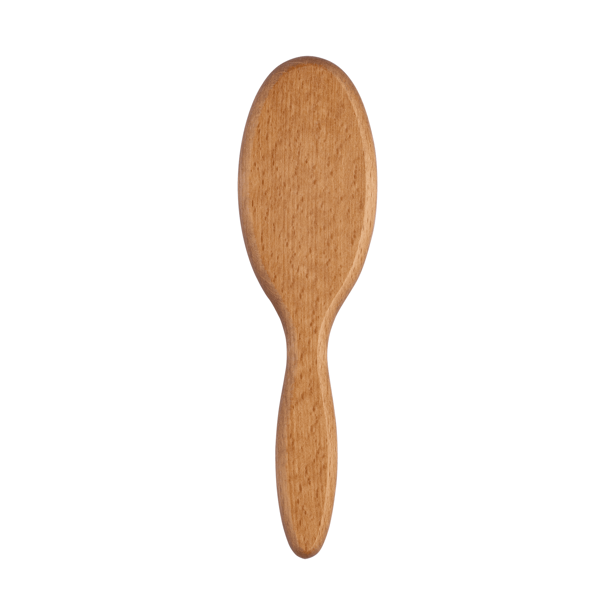 Cepillo neumático FALLER, madera de haya vaporizada, forma ovalada pequeña, púas de madera con puntas redondeadas, con