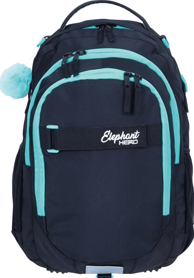 ELEPHANT Rucksack schwarz/türkis HERO