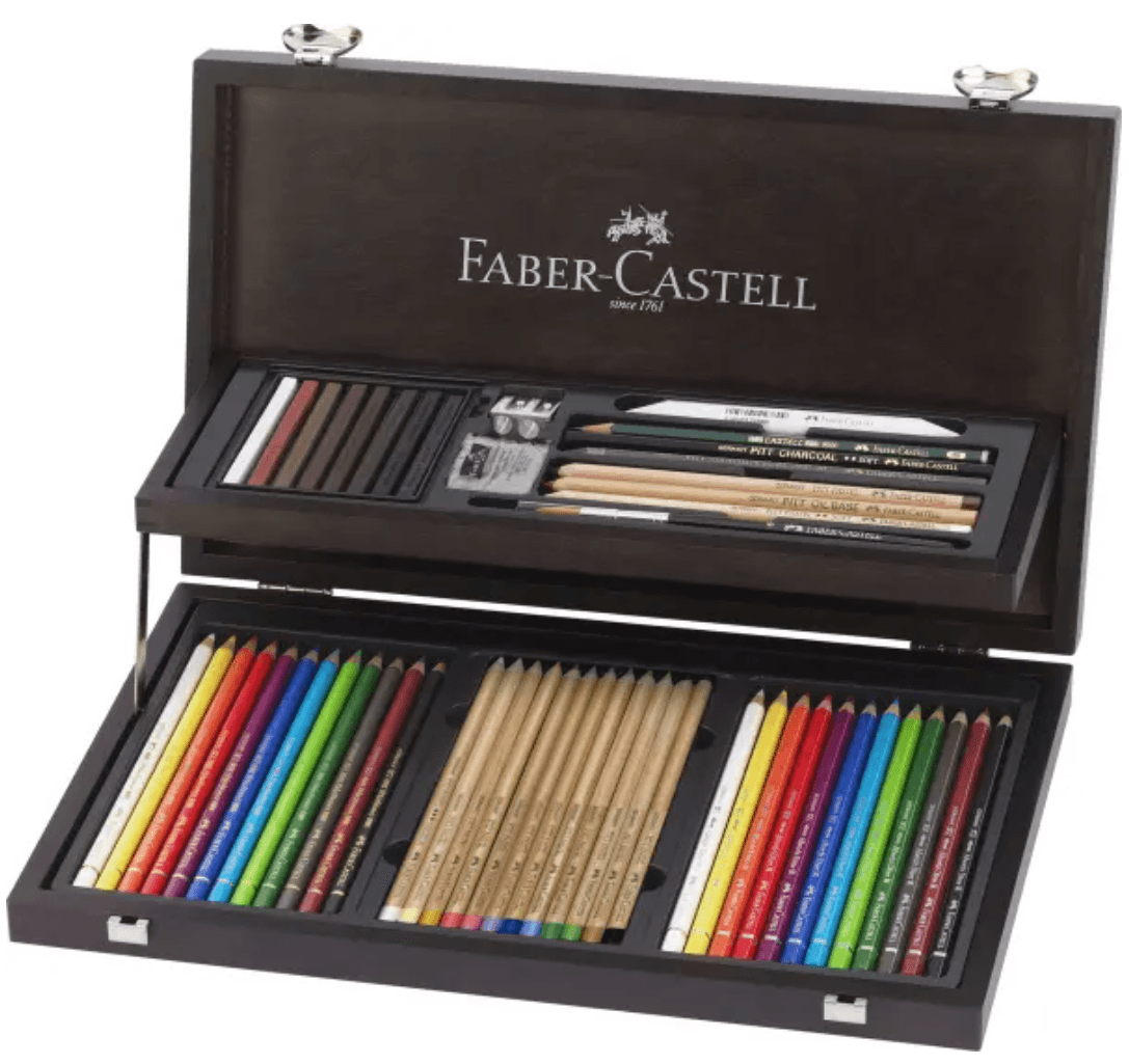 FABER-CASTELL Art & Graphic Compendium Holzkoffer 53-teilig