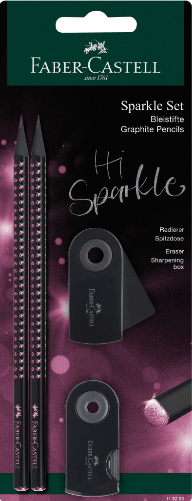 FABER-CASTELL Schreibset Sparkle Midnight rose