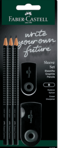 FABER-CASTELL Bleistiftset Sleeve Set schwarz Blisterkarte