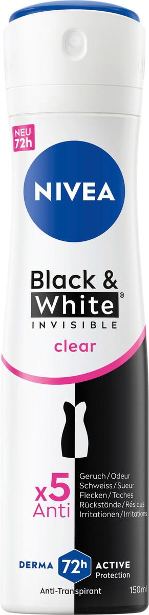 NIVEA Deo Spray Black&White Invisible Clear Anti-Transpirant