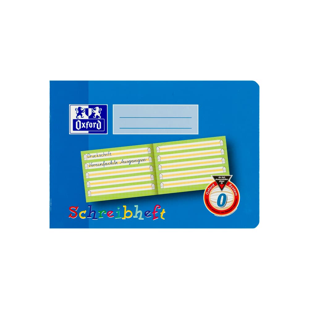 Oxford Lernsysteme A5 quer Schreibheft, Lineatur 0 mit farbigem Mittelband