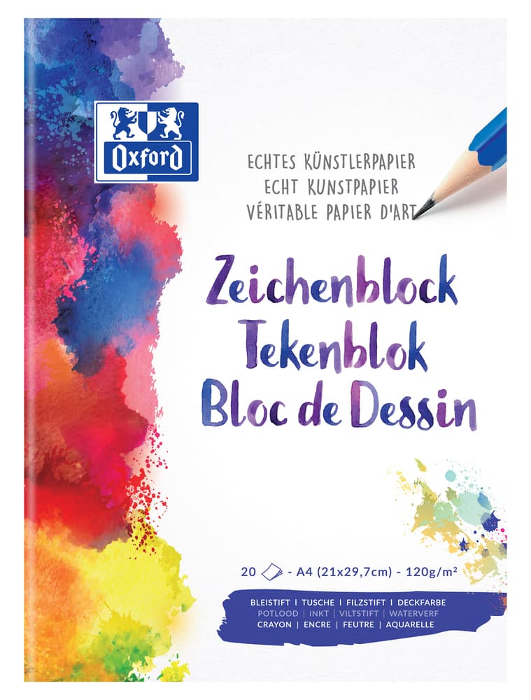 ZEICHENBLOCK Oxford,A4  20 Blatt  120 g/qm