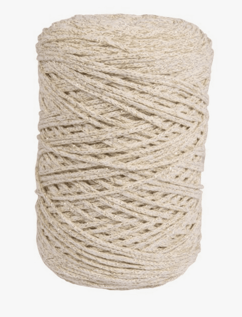 Braidy Recycling Garn m.Goldfaden 2mm øgeflochten ca. 240m Knäuel 250g