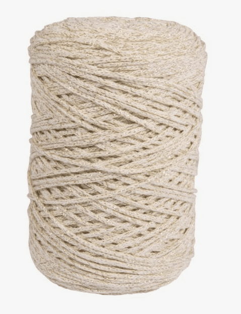 Braidy Recycling Garn m.Goldfaden 2mm øgeflochten ca. 240m Knäuel 250g