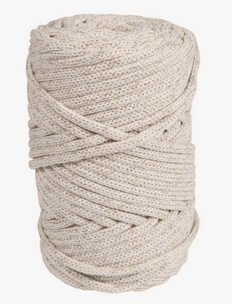 Braidy Recycling Garn m.Goldfaden 4mm øgeflochten ca. 58m Knäuel 250g