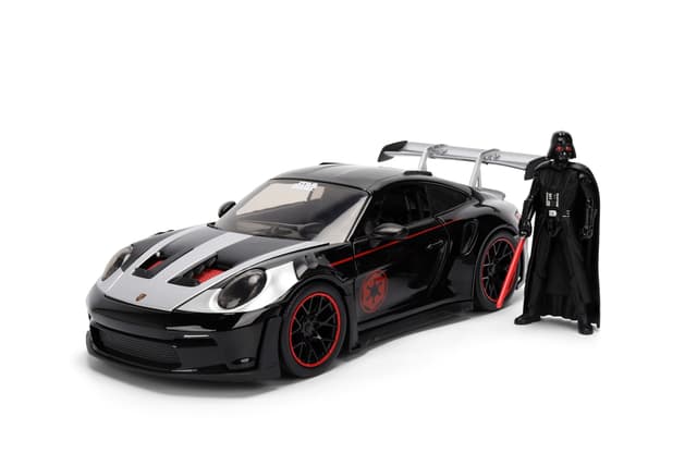 Jada Toys – Porsche 911 GT3 RS Dark Vador échelle 1:24 En Die-cast Avec Figurine, Portes Et Capot Ouvrants – Voiture Collector Star Wars Pour Enfants Dès 8 Ans