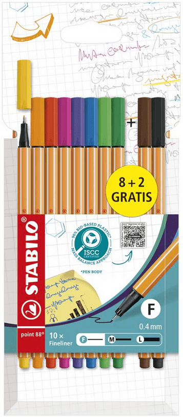 STABILO® Fineliner - STABILO point 88 - 8+2 Etui