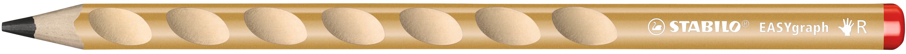 STABILO Ergonomischer Dreikant-Bleistift für Rechtshänder - EASYgraph in gold - Einzelstift - Härtegrad HB