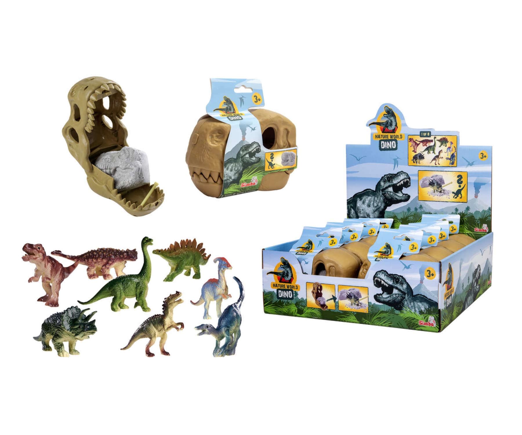 Simba - T-Rex Schädel mit Dino, sortierte Auswahl, diverse Tierarten