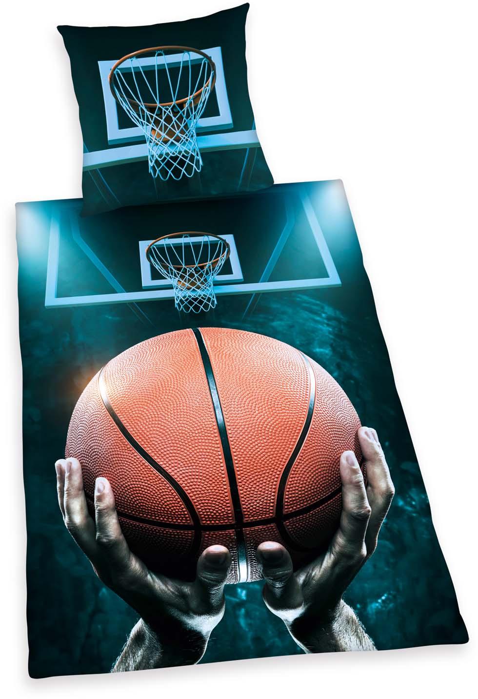 Herding Young Collection Kinderbettwäsche Basketball 80x80cm, 135x200cm