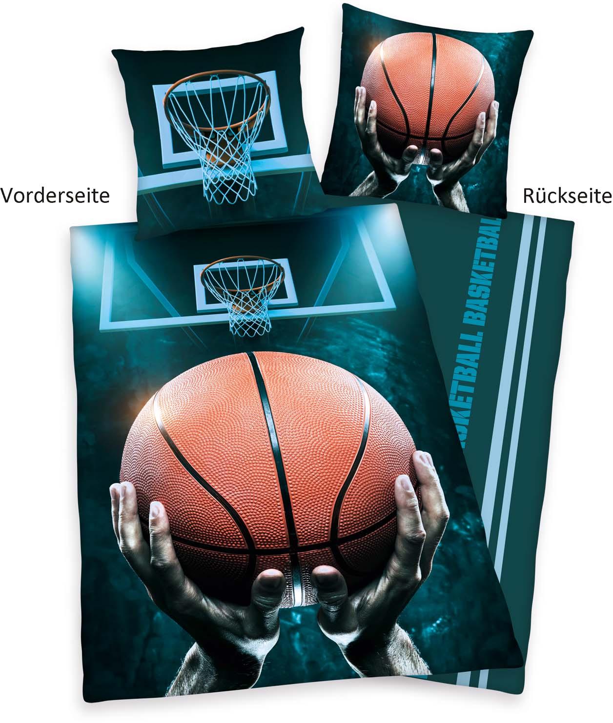 Produktbild Herding Young Collection Kinderbettwäsche Basketball 80x80cm, 135x200cm 3 von 10
