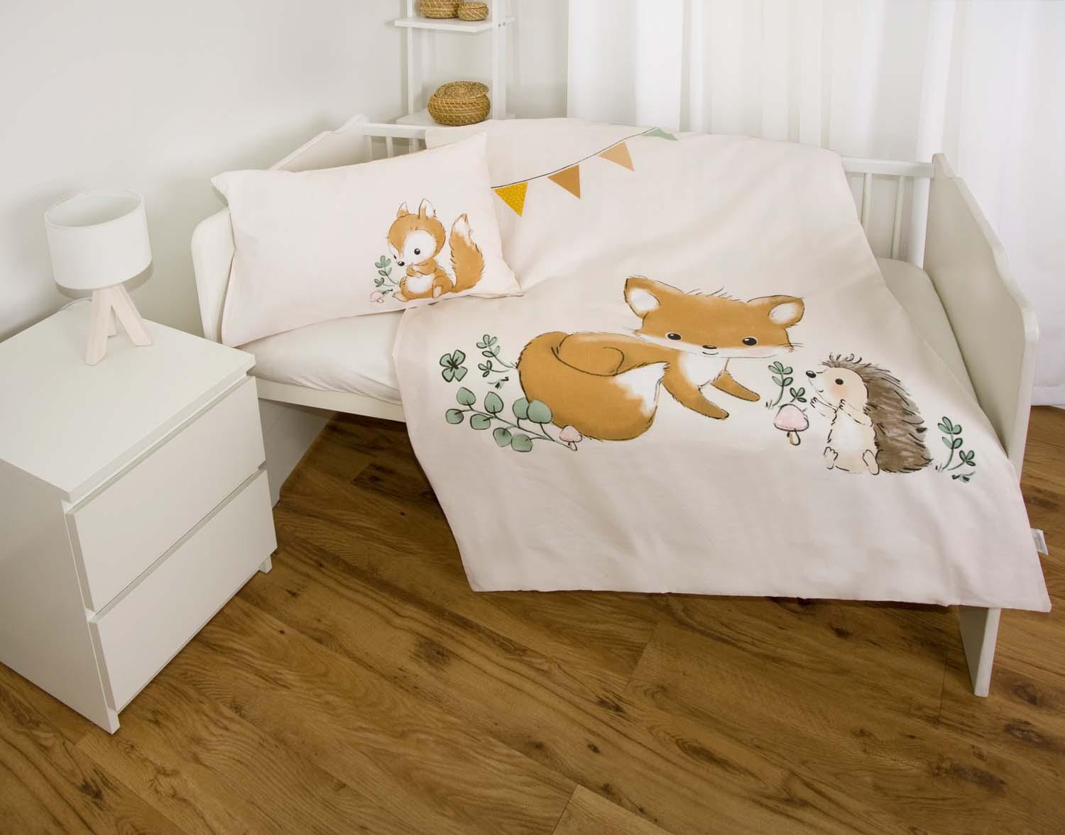 Produktbild BabyBest Kinderbettwäsche Waldfreunde "Made in Green" 40x60cm, 100x135cm 5 von 7