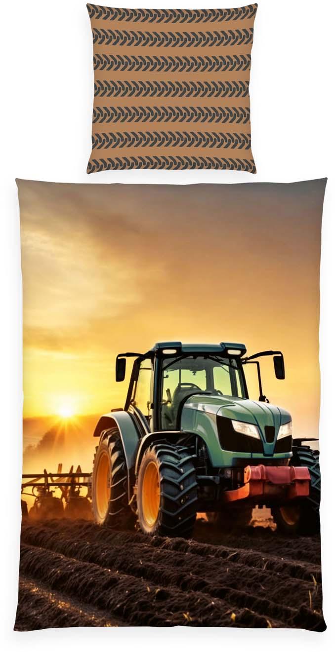 Herding Young Collection Kinderbettwäsche YC Traktor 80x80cm, 135x200cm