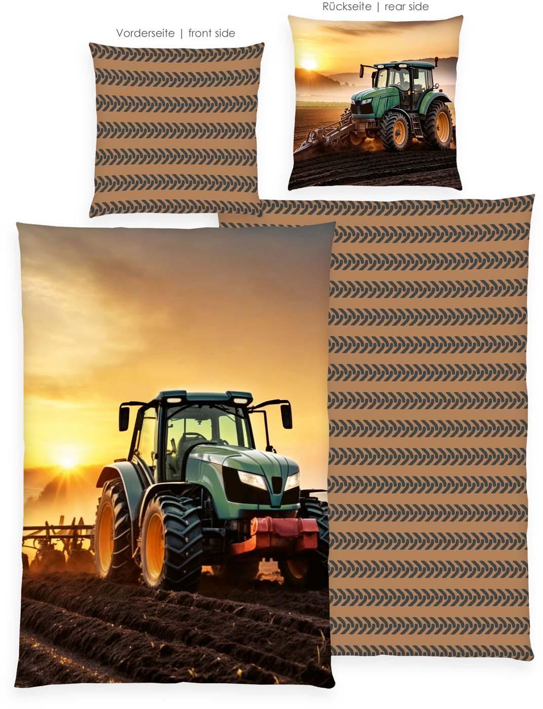 Produktbild Herding Young Collection Kinderbettwäsche YC Traktor 80x80cm, 135x200cm 2 von 10
