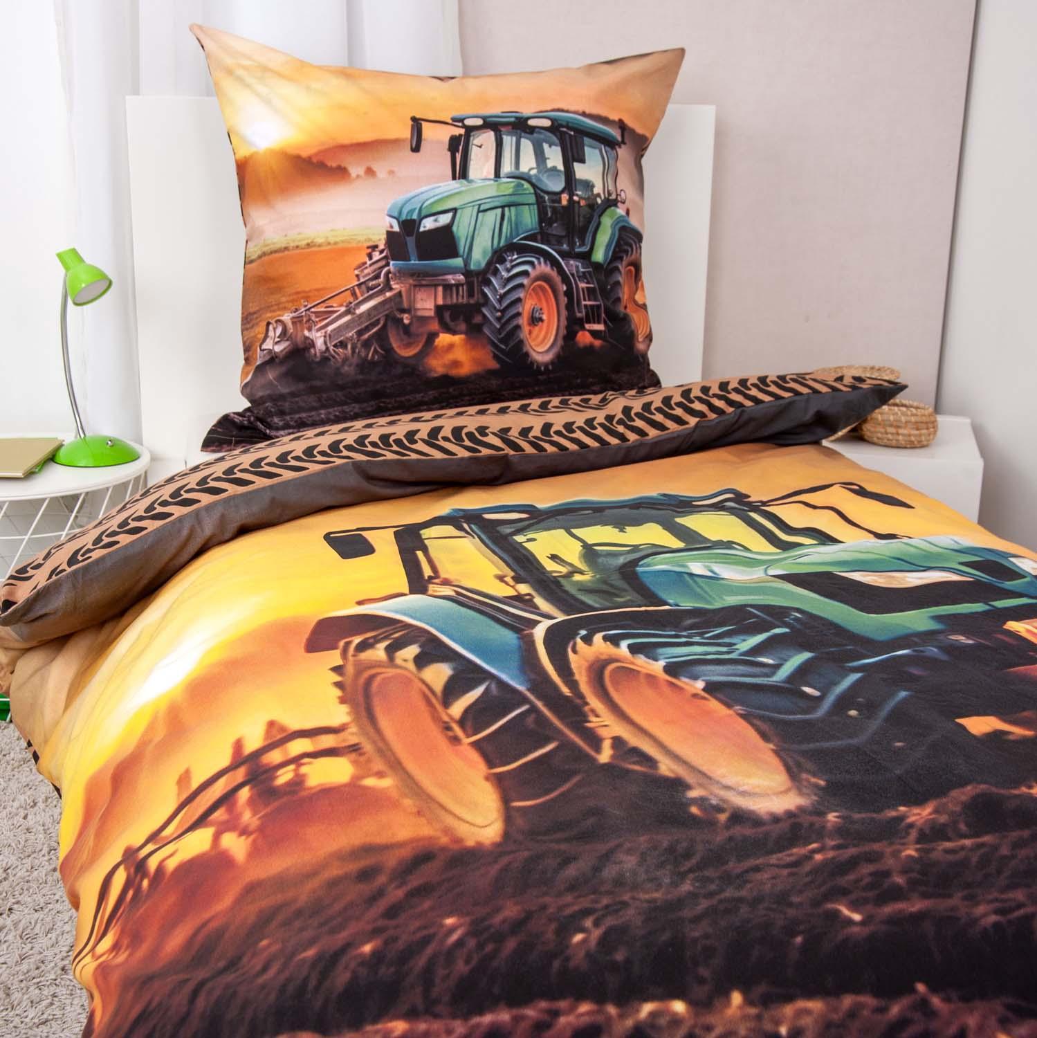 Produktbild Herding Young Collection Kinderbettwäsche YC Traktor 80x80cm, 135x200cm 4 von 10