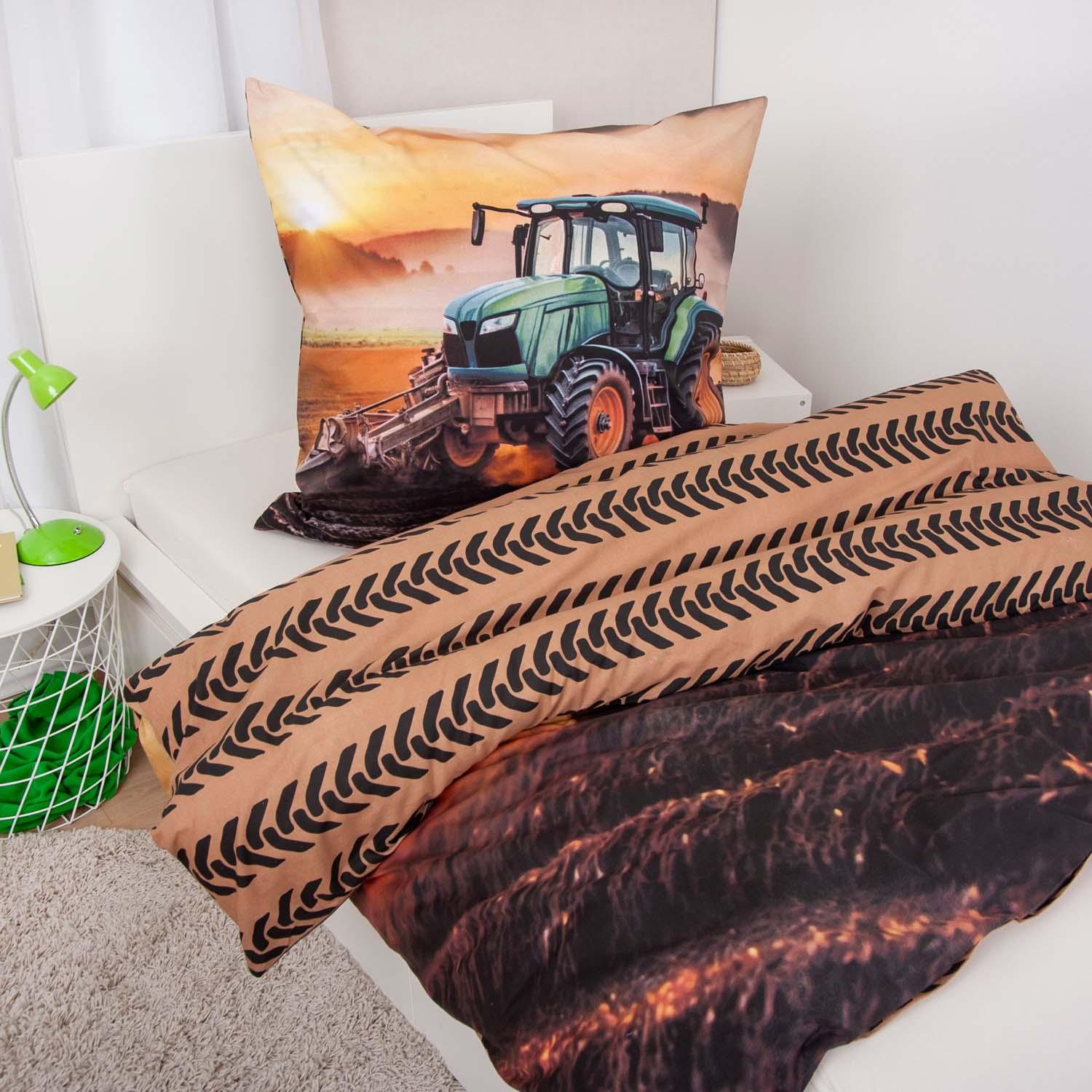 Produktbild Herding Young Collection Kinderbettwäsche YC Traktor 80x80cm, 135x200cm 3 von 10