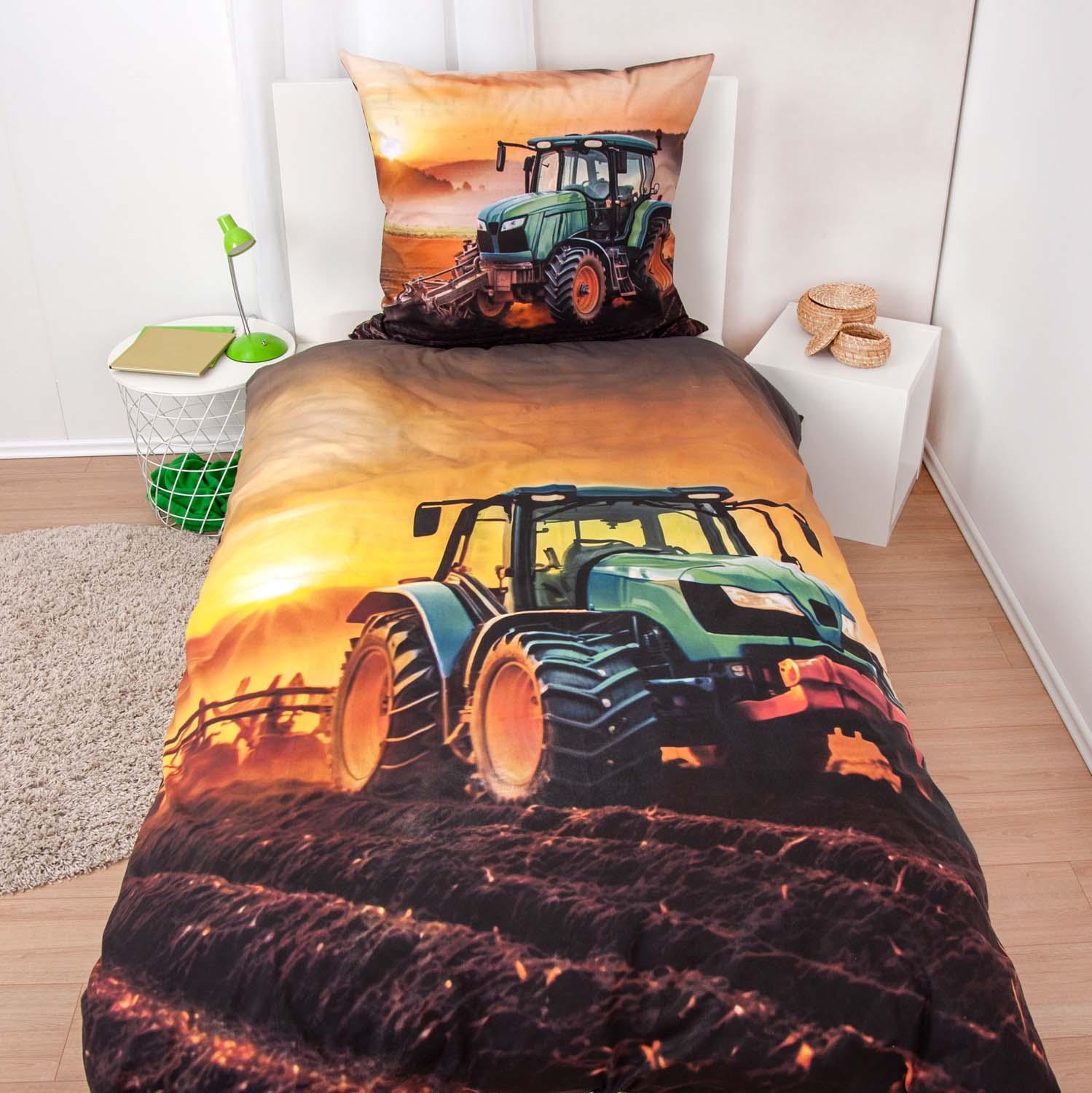 Produktbild Herding Young Collection Kinderbettwäsche YC Traktor 70x90cm, 140x200cm 9 von 10