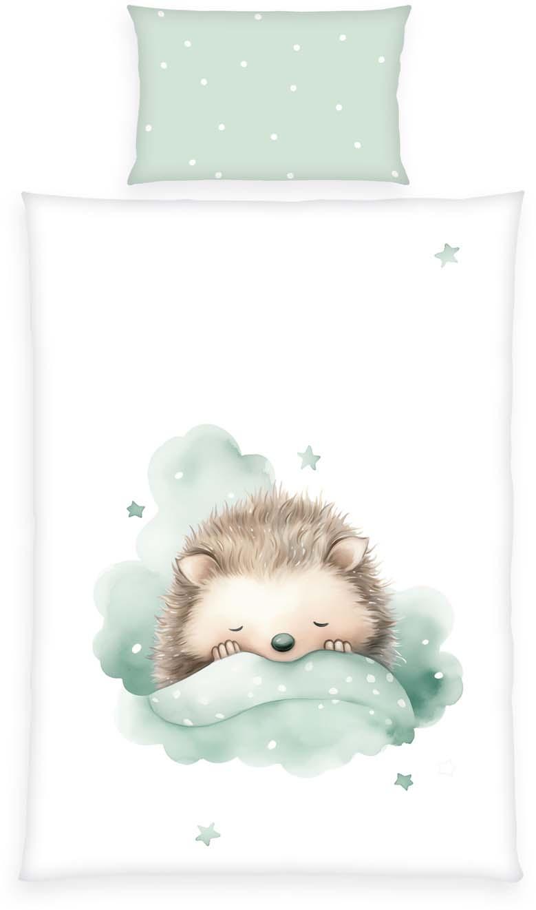 BabyBest Kinderbettwäsche Kleiner Igel "Made in Green" 40x60cm, 100x135cm