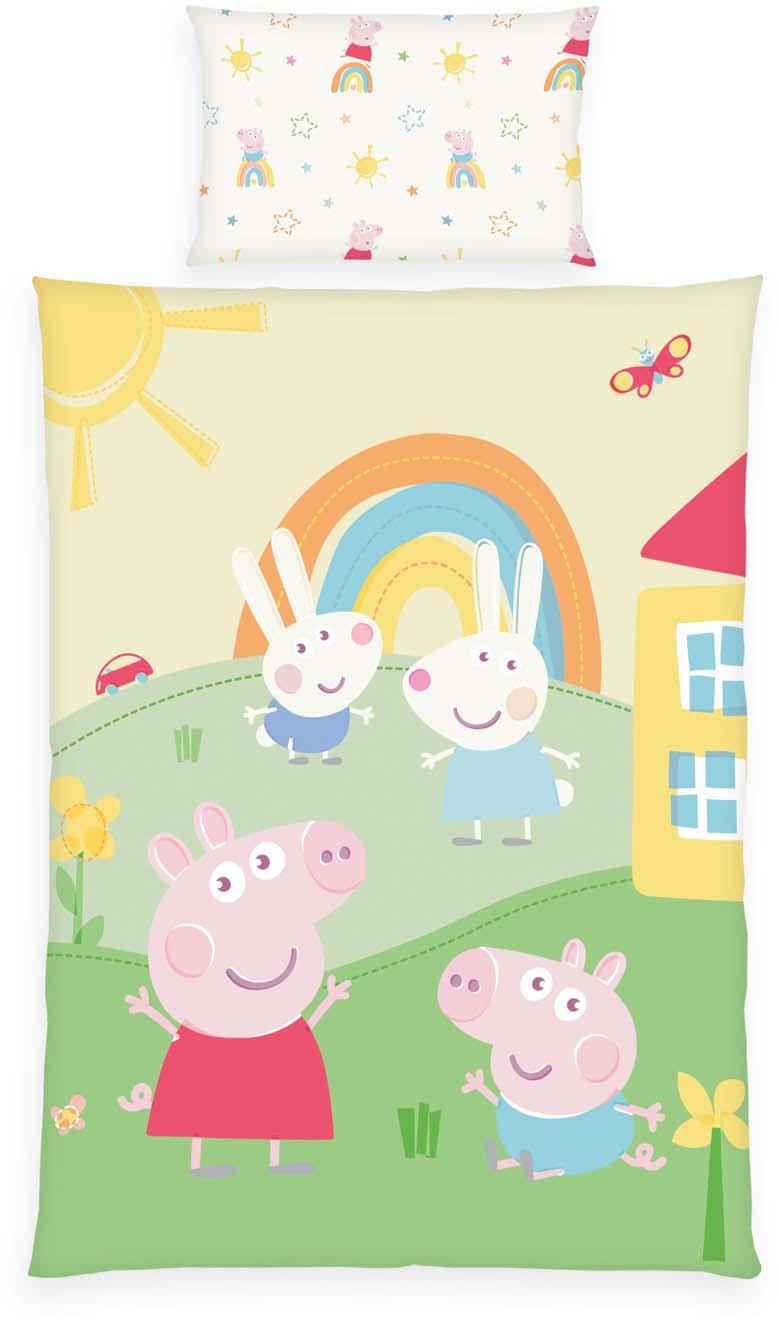 Peppa Pig Kinderbettwäsche "Made in Green" 40x60cm, 100x135cm