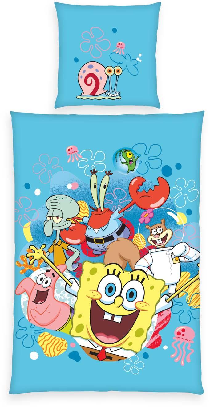 Spongebob Kinderbettwäsche 80x80cm, 135x200cm