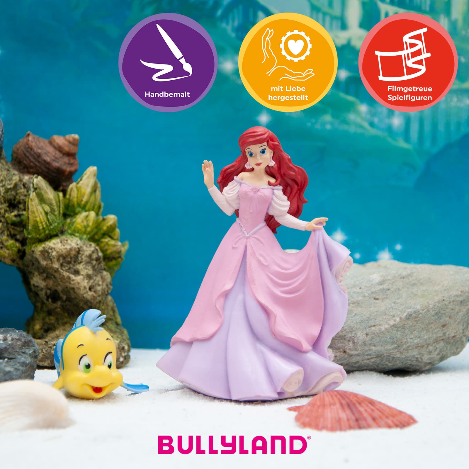 Produktbild BULLYLAND - Disney – Prinzessin Arielle im rosa Kleid 2 von 4