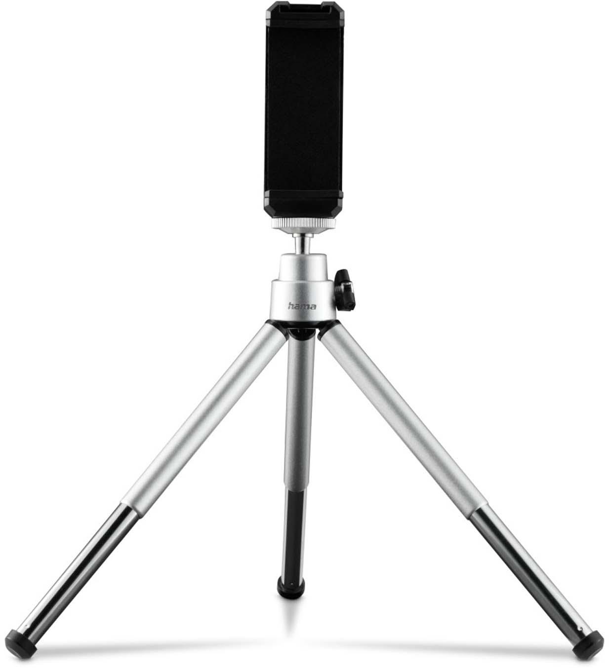 HAMA Mini-Stativ "Fancy 2in1" f. Handy u. Kamera (¼"), Reisestativ, 16cm, Silber