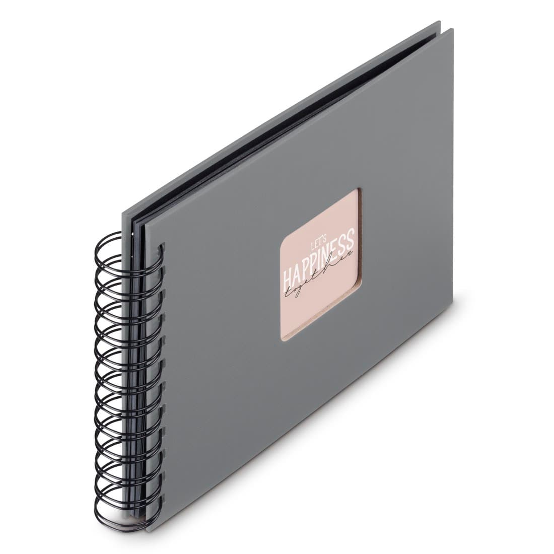 HAMA Spiral-Album "Fine Art", 24x17 cm, 50 schwarze Seiten, Steingrau