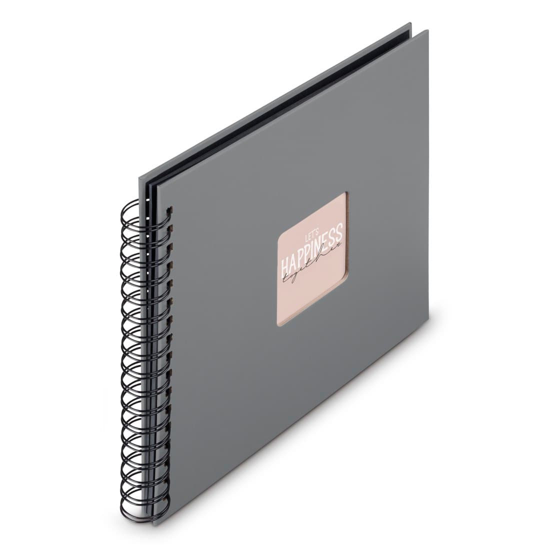 HAMA Spiral-Album "Fine Art", 28x24 cm, 50 schwarze Seiten, Steingrau