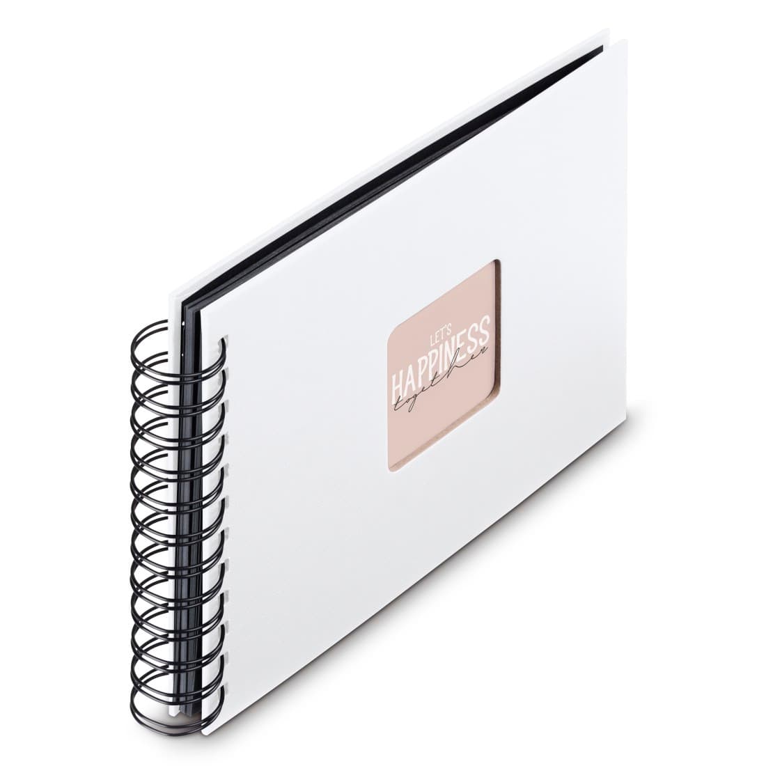 HAMA Spiral-Album "Fine Art", 24x17 cm, 50 schwarze Seiten, Weiß